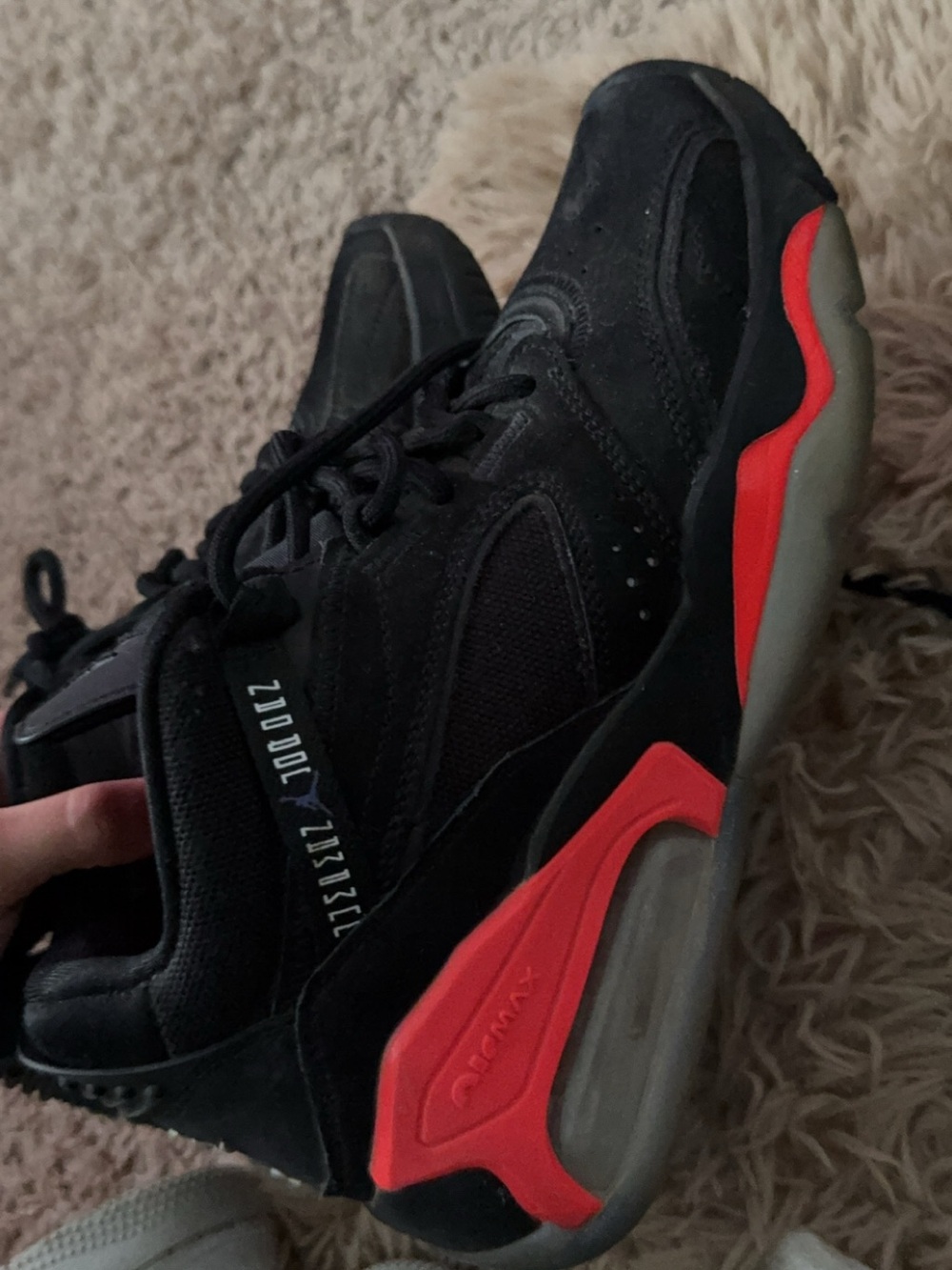 Jordan Men’s Black Sneakers with Red Insoles